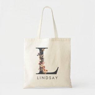 Bolsa Tote Letra de Dama de Honra Floral L