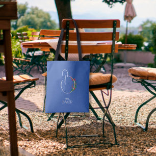 Bolsa Tote Letra de flor de aquarela russa B