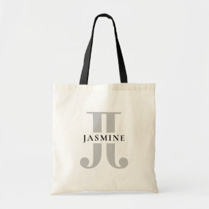 Bolsa Tote Letra de monograma duplo e elegante personalizada