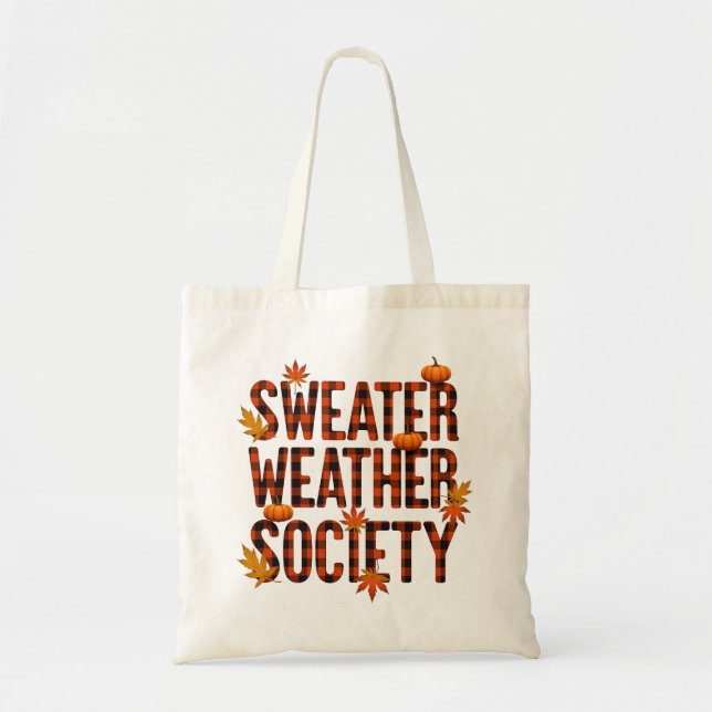 Bolsa Tote Letra de Xadrez da Sweather Society (Frente)