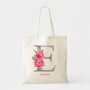 Bolsa Tote Letra E Nome personalizado mãozinha