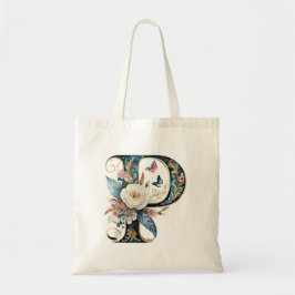 Bolsa Tote Letra floral elegante bohemiana P