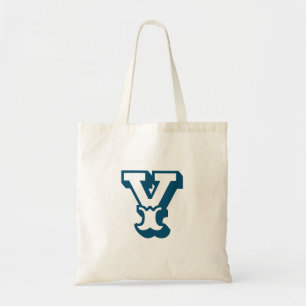 Bolsa Tote letra inicial mínima moderna de presente azul mari