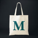Bolsa Tote Letra inicial Monograma teal moderno<br><div class="desc">Letra inicial Monograma de Teal Moderno Bag Tote</div>
