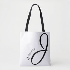Bolsa Tote Letra J - Monograma + Nome - elegante moderno