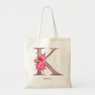 Bolsa Tote Letra K Nome personalizado madrinha monograma