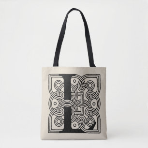 Bolsa Tote Letra L Vintage Celtic Knot Monograma