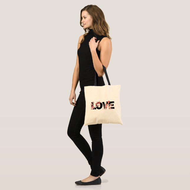 Bolsa Tote Letra Love-Floral (Frente (modelo))
