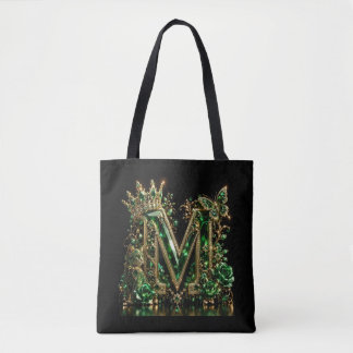 Bolsa Tote Letra M de Cristal Esmeralda | Luxo Real