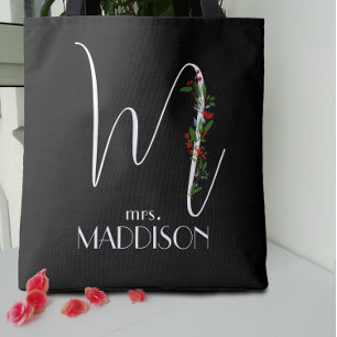 Bolsa Tote Letra M monograma - cor vermelha da água