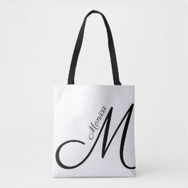 Bolsa Tote Letra M - Monograma + Nome - elegante moderno