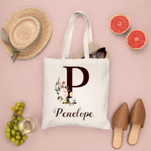 Bolsa Tote Letra Mínima P Escamudo Presente Personalizado Flo