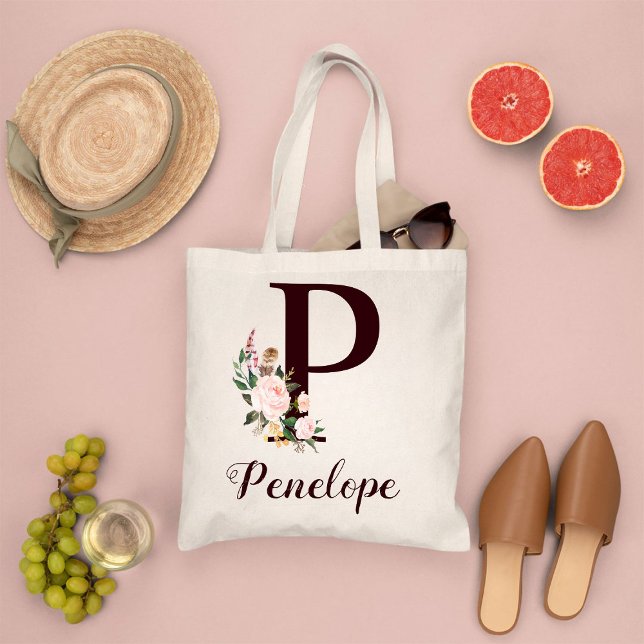 Bolsa Tote Letra Mínima P Escamudo Presente Personalizado Flo (Criador carregado)