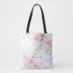 Bolsa Tote Letra Z Monogramas Rosa Rosa Rosa-Rosa-Blush