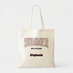 Bolsa Tote Letras de Times de Verão Vermelho Cereja Caprichos