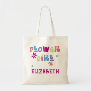Bolsa Tote Letras Florais Coloridas Garota Flor Personalizada