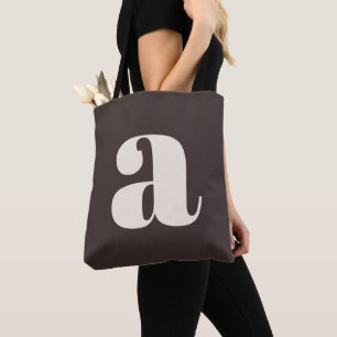 Bolsa Tote Letras Maiúsculas Monograma Marrom Terroso Pastel 