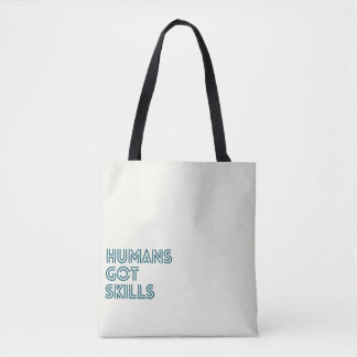 Bolsa Tote Letras Turquesa Humanos Têm Habilidades