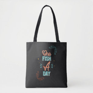 Bolsa Tote Letreiro de Um Peixe por Dia