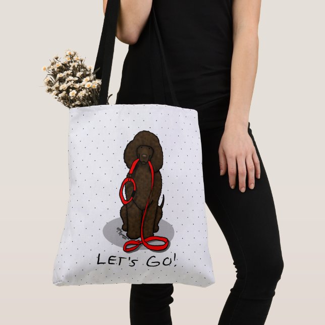 Bolsa Tote Let's Go! Walk Irish Water Spaniel Dog (liver 1) (Close Up)
