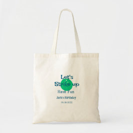 Bolsa Tote Let's strike up have fun green ball birthday name 