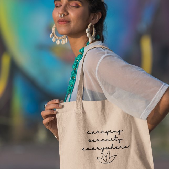 Bolsa Tote Levando Serenidade para Todos os Lugares Presente  (Shop now and carry serenity wherever you go!)