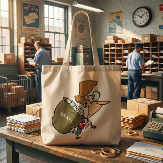 Bolsa Tote Levando uma sacola do saco do correio