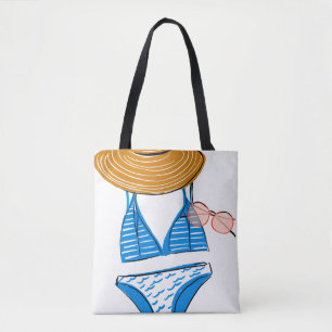 Bolsa Tote Levante o Sol - Traje de banho azul 2