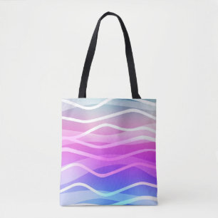 Bolsa Tote Leve multicor, esquema arco-íris com linhas planas
