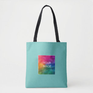 Bolsa Tote Leve Teal Adicionar Sua Foto Aqui Modelo Personali