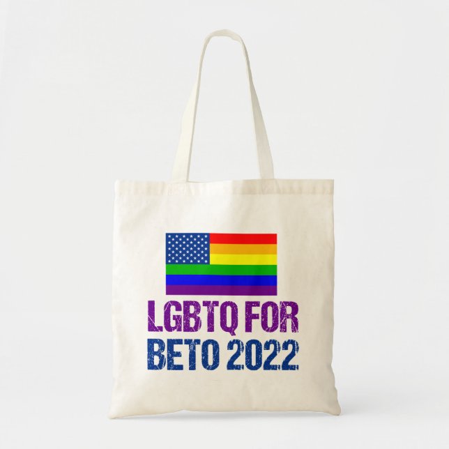 Bolsa Tote LGBTQ para o Governador Beto 2022 Eleição Sinaliza (Frente)
