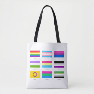 Bolsa Tote LGBTQIA Pride 9 x FLAGS Rainbow Awarts Chic C