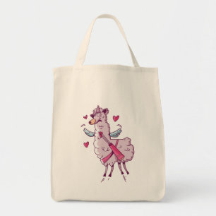 Bolsa Tote Lhama do Cupido para o Dia dos Namorados