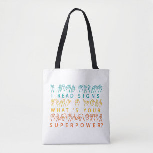 Bolsa Tote Li Sinais Qual é a sua linguagem de sinais de supe
