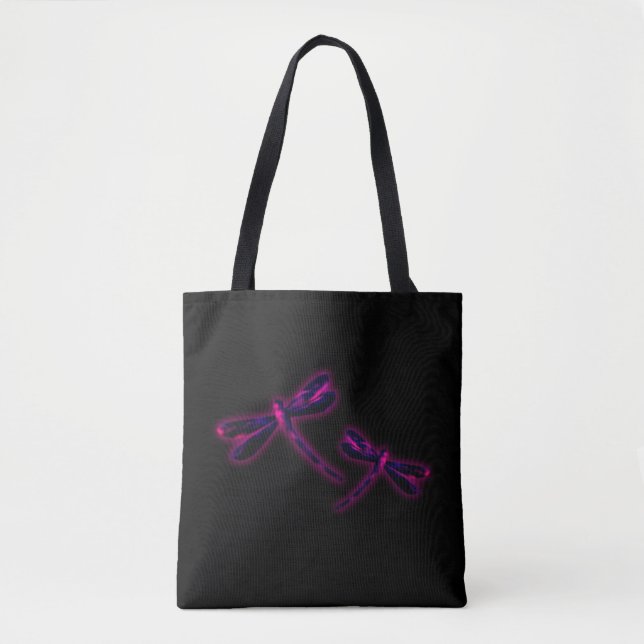 Bolsa Tote Libélula - Brilho Magenta (Frente)