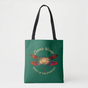 Bolsa Tote Libélula Cósmica • Asas da Galáxia & Trilhas da Ne