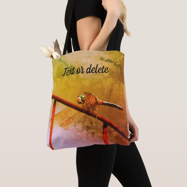 Bolsa Tote Libélula na Arte de Cerca de Arame Personalizada (Close Up)