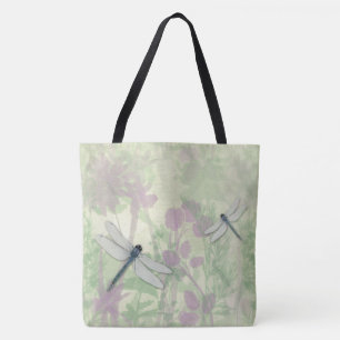 Bolsa Tote Libélulas azuis por todo o lado na sacola do