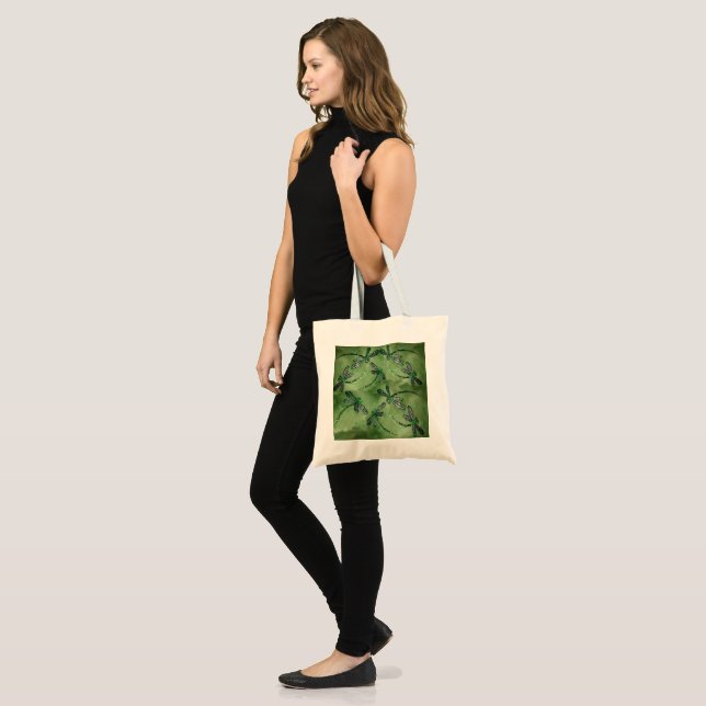 Bolsa Tote Libélulas de Asas Roxas (Frente (modelo))