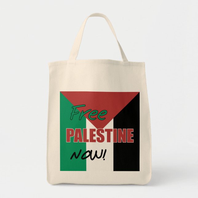 Bolsa Tote Liberdade da Palestina Agora Bandeira Palestina (Frente)