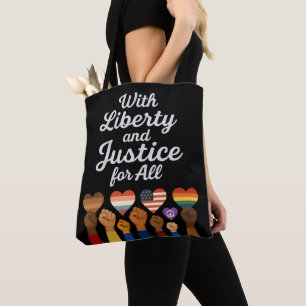 Bolsa Tote Liberdade e justiça para todos protestam