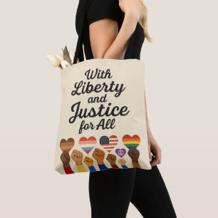 Bolsa Tote Liberdade e justiça para todos protestam