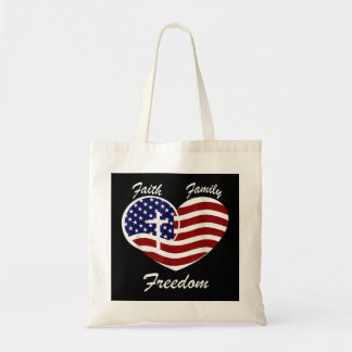 Bolsa Tote Liberdade Familiar Fé Bandeira Americana Dia Patri