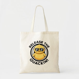 Bolsa Tote Libere O Quackin Que Eu Amo Duck Amava Yello Engra