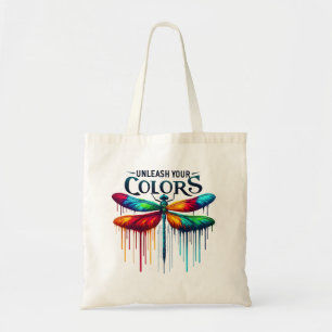Bolsa Tote Libere suas cores - Dragonfly artística