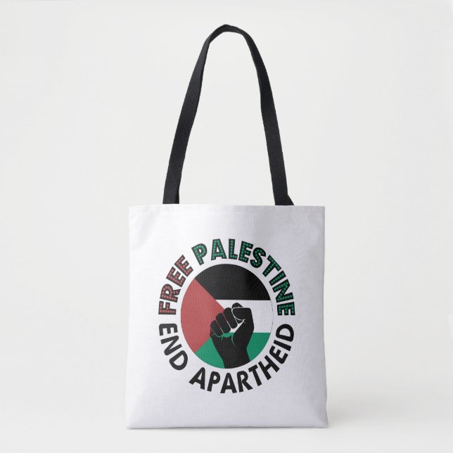 Bolsa Tote Libertação da Palestina - Fim do Apartheid Aumento (Frente)