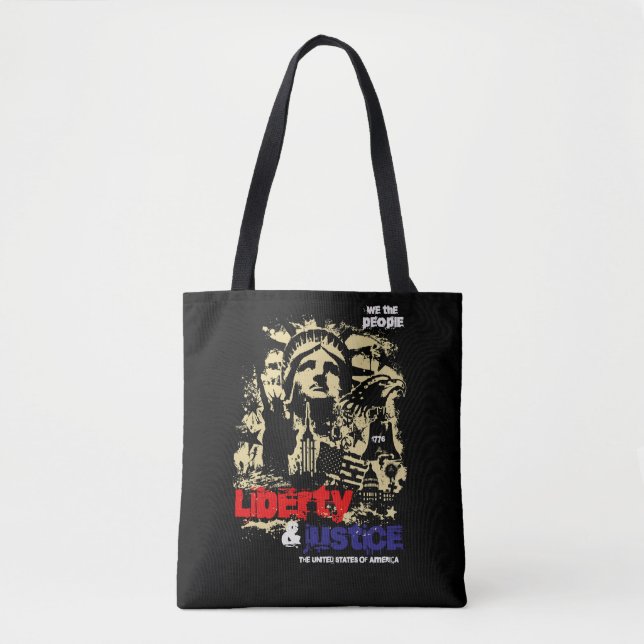 Bolsa Tote Liberty & Justice. Statue of Liberty, USA  (Frente)