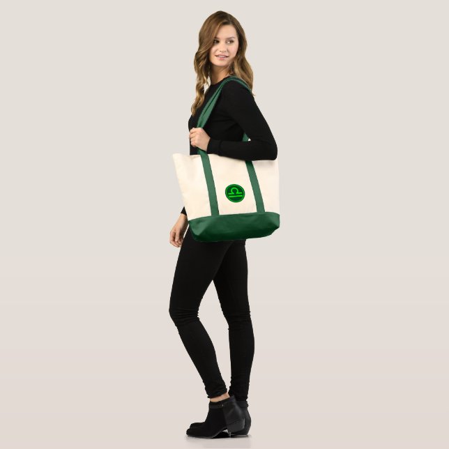 Bolsa Tote Libra Zodiac Symbol Green Contrast (Frente (modelo))