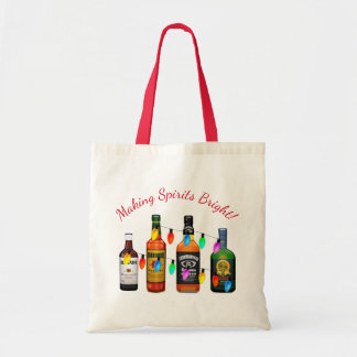 Bolsa Tote Licor engraçado brilhante do Natal dos espírito do