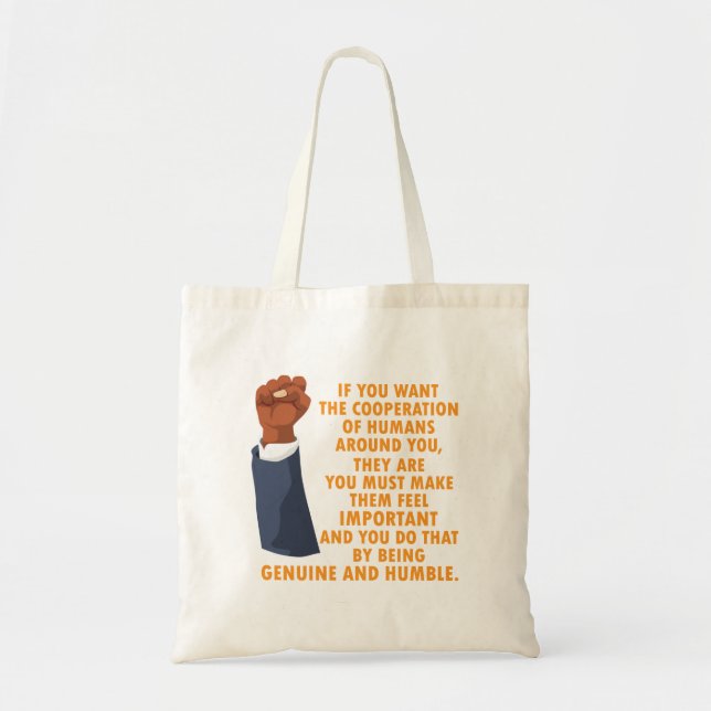 Bolsa Tote Líderes de energia Inspiracionais - Histórico Negr (Frente)